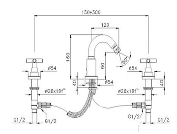 VERA - 3 hole bidet tap with swivel spout by GUGLIELMI RUBINETTERIE - view 3